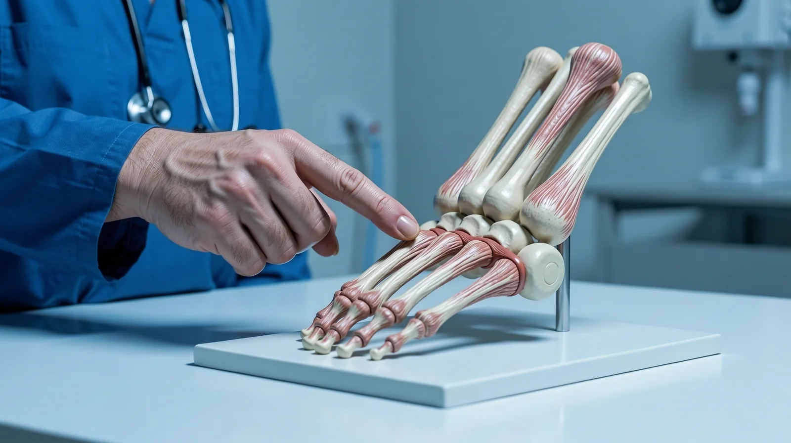 Detailed view of kinesiotherapy movement mechanics